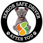 カーサイン 高齢者マーク SENIOR SAFE DRIVER ユークレニアンレフコイ マグネット 強力 直径13cm 肉球 日本製 車 ステッカー