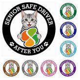 カーサイン 高齢者マーク SENIOR SAFE DRIVER サバトラ ステッカー シール 直径13cm 肉球 日本製 車