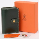 ベリーズヨーク　BELLIES YORK　二つ折り財布　BYTM1945GR　グリーン　緑色　ベジタブルタンニン　イタリアンレザー　牛革　”エイジングを楽しむ革小物”