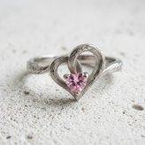 【サイズ展開3～17号】【15文字まで刻印◎】ハワイアンジュエリー リング ステンレス 刻印無料 オープンハート 指輪 サージカルステンレス ハート ピンクジルコニア シルバーカラー メンズ レディース ハワイアン 金属アレルギー対応