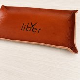 【購入前サンプル可・数量限定】ロゴ入り本革キャッシュトレイ｜開店・開業祝い｜サロン・飲食店の釣り銭トレー｜レッドブラウン