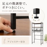 ランドリーラック バスケット2個付き 伸縮 幅66.5～90cm 洗濯機ラック 洗濯機上収納 木製棚2段 可動棚 ランドリーバスケット 洗濯かご 収納棚 ランドリー収納 洗面所 脱衣所 省スペース おしゃれ 北欧 ホワイト ブラック