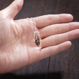 ハワイアンジュエリー シルバー ネックレス 刻印無料 シルバー925 コアウッド マイレリーフ 葉 ラッピング チェーン 長さ 選べる aumakua 夏 サマー 【品番：CG-046-61-01】