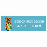 カーサイン 高齢者マーク SENIOR SAFE DRIVER 土佐犬 ステッカー シール 長方形 15x5cm 肉球 日本製 車