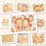 還暦のプレゼントに、喜んでもらえる似顔絵ギフト。ラッピング対応で、贈り物として渡しやすい似顔絵です。 似顔絵 還暦 贈り物 プレゼント 手描き ギフト 名入れ 還暦 記念 誕生日 お祝い 大人数 おばあちゃん おじいちゃん 祖母 祖父 下書き確認 名入れ 修正無料 似てる かわいい サプライズ 実績多数 還暦 傘寿 長寿 一生もの 還暦祝い お祝いの品 百寿祝い キレイ 記念日 ウェディングギフト