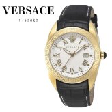 ヴェルサーチェ 腕時計 メンズ ゴールド シルバー ブラック 42mm VERSACE V-SPORT ブイスポーツ グレカ メデューサ 黒 レザー 革ベルト スイス製 メンズ腕時計 高級 ブランド おしゃれ プレゼント ギフト 卒業 入学 お祝い