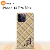 iPhone14 ProMax iPhone14 Pro Max スマホケース 背面ケースソフトケース チェック A ベージュ +アルファベット 2022年 9月発売 nk-i14pm-tp443i