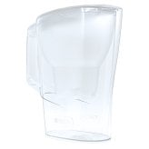 ブリタ ポット型 浄水器 アルーナ 容量2.4L カートリッジ4個付き ろ過水容量1.25L  液晶メモ (交換目安:1日5.3L で4週間 ) 型番:KBALCW4M  サイズ(mm) : 奥行100 横幅249 高さ260mm 実用的