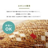 ラグ カーペット 正方形 洗える ギャベ 防音 オレンジ 約185×185cm ホット 対応