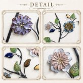 ウォールデコレーション アイアン 陶器 フラワー ウォール デコ 花の木 壁 装飾 ウォールアート ボタニカル 草花 壁飾り 壁掛け 部屋 リビング 店舗 装飾