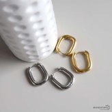ステンレス ワイド スクエアピアス 2カラー 両耳用2点セット レディース フープ 四角 太幅 角丸 艶感 立体感 シンプル モード きれいめ 大人 上品 カジュアル 耳元 アクセサリー 存在感 メタル ミニマル おしゃれ デイリー