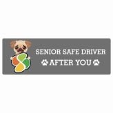 カーサイン 高齢者マーク SENIOR SAFE DRIVER チワパグ ステッカー シール 長方形 20x6.7cm 肉球 日本製 車