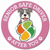 カーサイン 高齢者マーク SENIOR SAFE DRIVER アメリカンスタッフォードシャーテリア マグネット 強力 直径13cm 肉球 日本製 車 ステッカー