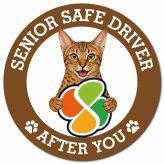 カーサイン 高齢者マーク SENIOR SAFE DRIVER オシキャット マグネット 強力 直径13cm 肉球 日本製 車 ステッカー