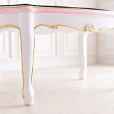 テーブル ロココ 調 センター 白 リビング おしゃれ ホワイト 幅100cm 木製 アンティーク 猫脚 姫系 ROCOCOアントワネット Rフォルム (ガラス天板付き） ヨーロピアン 輸入家具 かわいい 新生活
