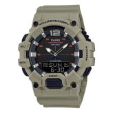 箱なし カシオ 腕時計 メンズ CASIO アナデジ カーキ サンド ベージュ 海外モデル 逆輸入 10年電池 100m防水 ワールドタイム ストップウォッチ アラーム LEDライト アウトドア スポーツ 誕生日 父の日 プレゼント ギフト 成人 卒業 入学
