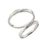 【受注生産品】【送料無料】 ペアリング 2個セット 3～20号/9～30号 ステンレス ウェーブ ひねり 細身 偶数号 キュービックジルコニア 誕生石 アミュレット サージカルステンレス316L アレルギーフリー アクセサリー ジュエリー プレゼント ギフト 記念日 white clover ホワイトクローバー 刻印無料 名入れ無料