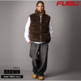 FUBU フブ 中綿ベスト メンズ フェイクファー パファー ダブルジップ エコダウン アウター ストリート あったか 防寒 保温 ヒップホップ ダンス オーバーサイズ ビッグシルエット 秋冬 M L XL XXL 大きいサイズ レディース fam-62306 2026FW karlas