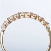 指輪 エタニティリング K10イエローゴールド 0.2ct ダイヤ 10石 ハーフエタニティ 華奢 重ね付け 15号 レディース アクセサリー プレゼント