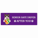 カーサイン 高齢者マーク SENIOR SAFE DRIVER スノーシュー ステッカー シール 長方形 20x6.7cm 肉球 日本製 車