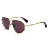 マックスマーラ Max Mara サングラス ノーズパッド UVカット アイウェア スクエア 多角形 ジオメトリック MM0143/S 32Y 59 メンズ レディース ユニセックス ゴールド+パープル 海外正規品
