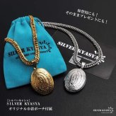 ステンレス ロケットネックレス HIPHOP ダブル喜平チェーンネックレス ロケットペンダント マリアネックレス 写真 記念 思い出 50cm 60cm ゴールドネックレス 18KGP シルバー 6面カット 聖母 メンズ 男性 金属アレルギー対応