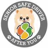 カーサイン 高齢者マーク SENIOR SAFE DRIVER ポメラニアン マグネット 強力 直径13cm 肉球 日本製 車 ステッカー