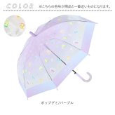 キッズ長傘女の子 通販 こども用ジャンプ傘 ビニール傘55cm ワンタッチ長傘 小学生通学雨傘 ラメ入り丸型手元 ポップグミビニール オーロラ裾デザイン ガールズ雨具 可愛い子ども傘 透明ジャンプ傘 中谷傘ナカタニ 梅雨対策 ファンシー雨傘 ジュニア長傘 ギフト