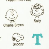 スヌーピー イニシャルミニタオル (T) アイボリー ハンカチ SNOOPY
