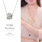 ゴールド ネックレス ハワイアンジュエリー ネックレス ホワイトゴールド バレル 樽 プルメリア 透かし模様 14K K14ホワイトゴールド K10 10Kあずきチェーン太0.7mm ギフトラッピング可能 彼女 妻 女性 レディース プレゼント ハロウィン 【品番：CG-GP105W】