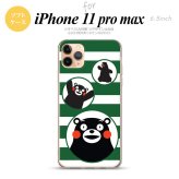 iPhone11ProMax iPhone11pro max スマホケース ソフトケース くまモン ボーダー 緑 メンズ レディース nk-i11pm-tpkm33
