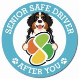カーサイン 高齢者マーク SENIOR SAFE DRIVER バーニーズマウンテンドッグ マグネット 強力 直径13cm 肉球 日本製 車 ステッカー