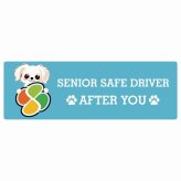 カーサイン 高齢者マーク SENIOR SAFE DRIVER チワマル ステッカー シール 長方形 15x5cm 肉球 日本製 車