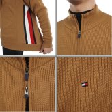 トミーヒルフィガー ゴルフ メンズ ケーブル フルジップ セーター TOMMY HILFIGER GOLF THMA479 秋冬モデル お誕生日祝い お祝い 記念品 お父さん 父の日 彼氏 男性 30代 40代 50代 60代  還暦祝い 敬老の日 人気プレゼント プレゼント