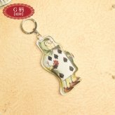 不思議の国のアリス キーホルダー ダイカット バッグチャーム アリス 白うさぎ マッドハッター チェシャ猫 ハートの女王