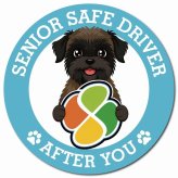 カーサイン 高齢者マーク SENIOR SAFE DRIVER ベルジアングリフォン マグネット 強力 直径13cm 肉球 日本製 車 ステッカー