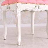 チェア 椅子 スツール 姫系 トリノ リヨン 幅82cm ベンチ 合皮 ホワイト アンティーク調 ロココ調猫脚 ヨーロピアン 輸入家具 オシャレ ピンク プリンセス クラシック かわいい 北欧 新生活