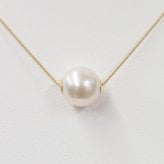 ［pearl210］9mm - 9.5mm 1粒 ネックレス シリコン式 スルーネックレス ホワイトピンク あこや真珠 天草 熊本 日本産
