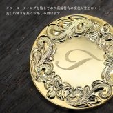 グリーンマーカー ゴルフマーカー ラウンド 丸 名入れ刻印無料 誕生石入れ 真鍮 還暦祝 強力ネオジウム磁石 オリジナル ハワイアンジュエリー BY THE SEA バイザシー 彼氏 夫 男性 メンズ 誕生日 プレゼント ハロウィン 【品番：GOLF-M-BR-2】