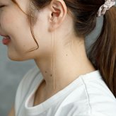 アメリカンピアス チェーンピアス 金属アレルギー チェーン太さ0.8mm 長さ15cm ポスト2cm オールステンレス製 イエローゴルド ホワイトゴールド ピンクゴールド 揺れる 極細 サージカル 医療用 シンプル レディース プレゼント