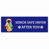 カーサイン 高齢者マーク SENIOR SAFE DRIVER スキフトイボブテイル ステッカー シール 長方形 20x6.7cm 肉球 日本製 車