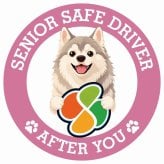 カーサイン 高齢者マーク SENIOR SAFE DRIVER ウルフドッグ ステッカー シール 直径13cm 肉球 日本製 車
