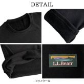 L.L.Bean エルエルビーン メンズ 長袖インナーシャツ メリノウール 裏起毛 吸湿速乾 汗冷え防止 保温 あったか 防寒 抗菌 肌着 下着 丸首 Tシャツ トップス 登山用 アウトドア スポーツウェア ブランド 秋冬 M L karlas