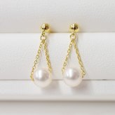 ［pearl454］5.5mm - 6mm 揺れる ピアス あこや真珠 天草 熊本 ペア 普段使い ピンク ホワイト K18 K14