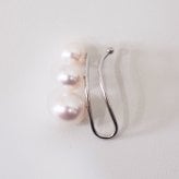 ［pearl625］片耳用 あこや真珠 5.5mm - 7.5mm 3連 ホワイトピンク イヤーカフ SV925
