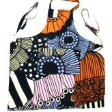 マリメッコmarimekko  シイルトラプータルハ 74329－123 エプロン ホワイト／ライトイエロー／オレンジ【キッチン　エプロン　プレゼント　贈り物　母の日　】【御結婚御祝・内祝・新築御祝・還暦御祝・御礼・寿・ギフト包装可能】
