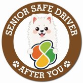 カーサイン 高齢者マーク SENIOR SAFE DRIVER スピッツ マグネット 強力 直径13cm 肉球 日本製 車 ステッカー