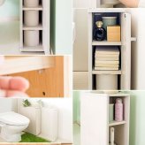ラック スリムトイレ トイレ収納 トイレットペーパーストッカー ペーパーストッカー サニタリー サニタリー収納 掃除用具 可動棚 キャスター付き 木目柄 木目調 省スペース おしゃれ シンプル 北欧 ホワイト ナチュラル ブラウン 新生活