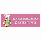 カーサイン 高齢者マーク SENIOR SAFE DRIVER ドゴアルヘンティーノ ステッカー シール 長方形 20x6.7cm 肉球 日本製 車