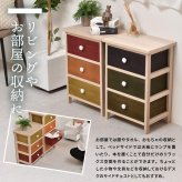 Gimletチェスト 3段 ONLS0212 幅40cm 高さ58cm 北欧 レトロ 角型 木製 陶器 桐 天然木 桐チェスト チェスト ストッカー 収納 カラフル リビング キッチン 子供部屋 寝室 マルチ かわいい 野菜 保管 防湿 防虫